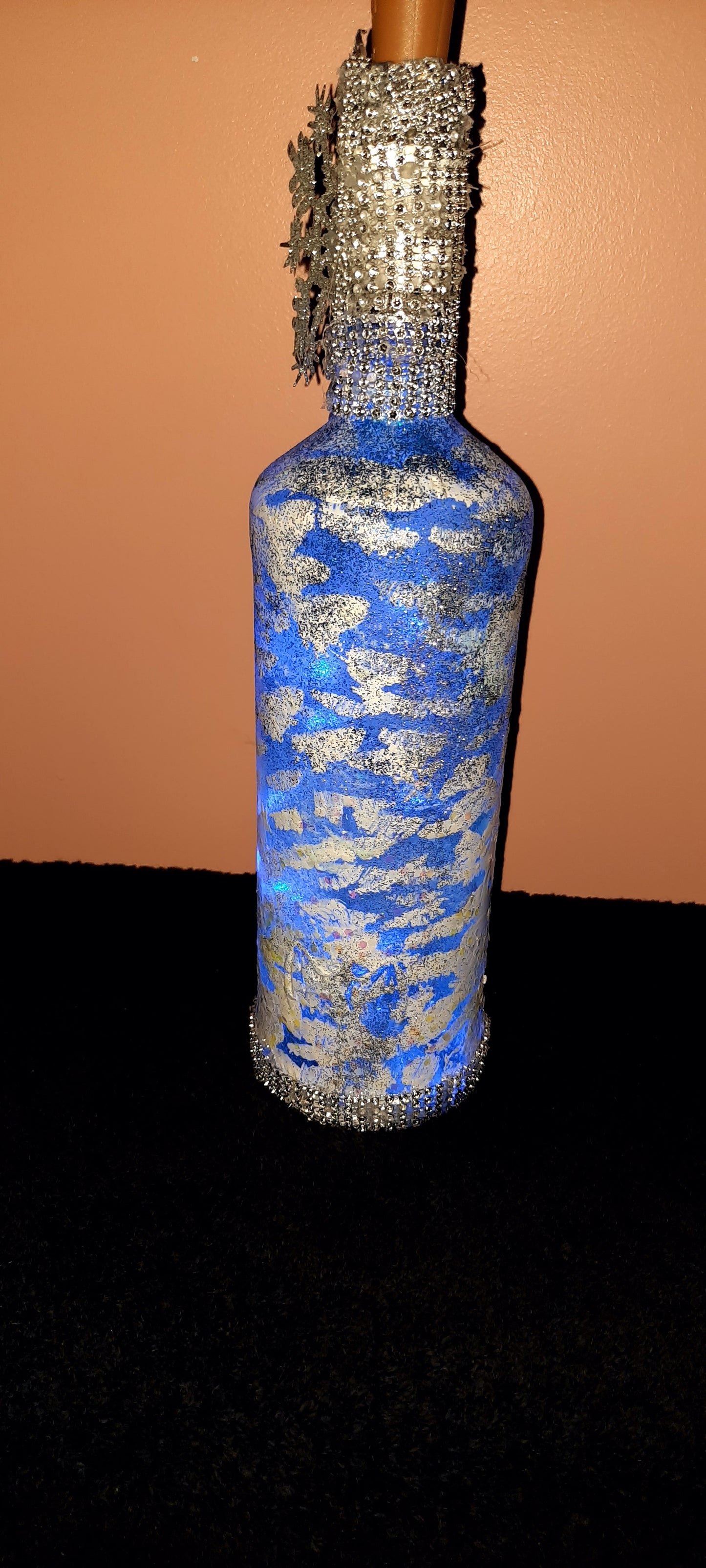 One of a kind battery operated decorative bottles