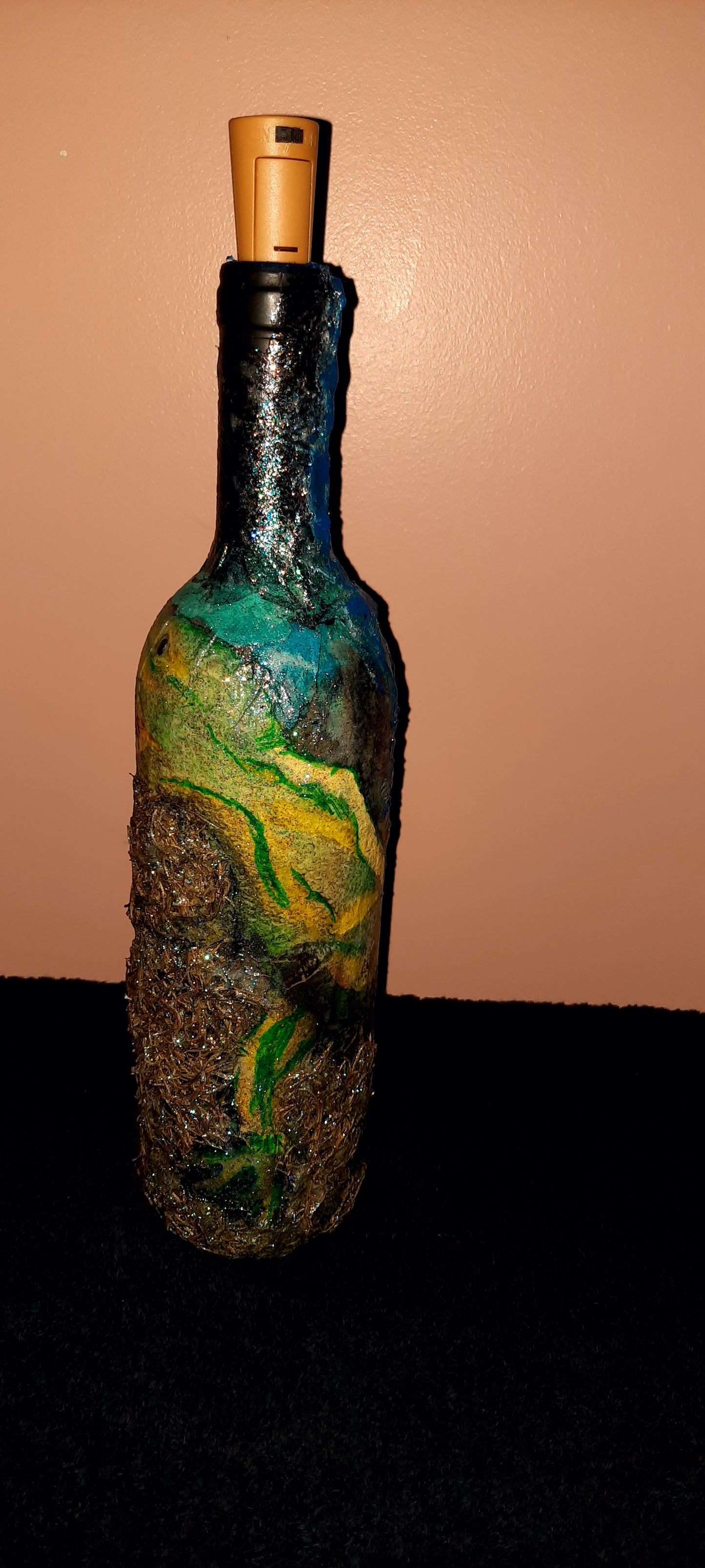 One of a kind battery operated decorative bottles