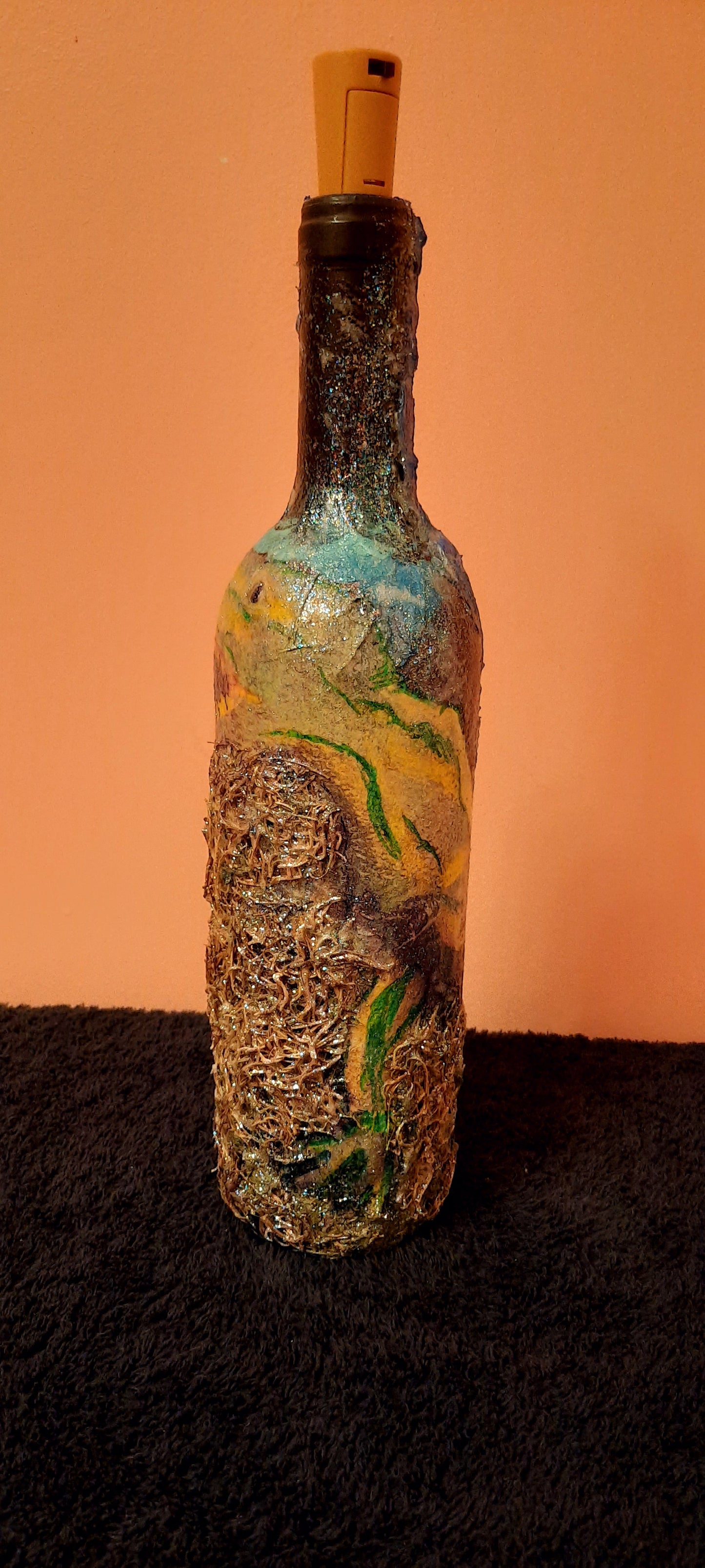 One of a kind battery operated decorative bottles