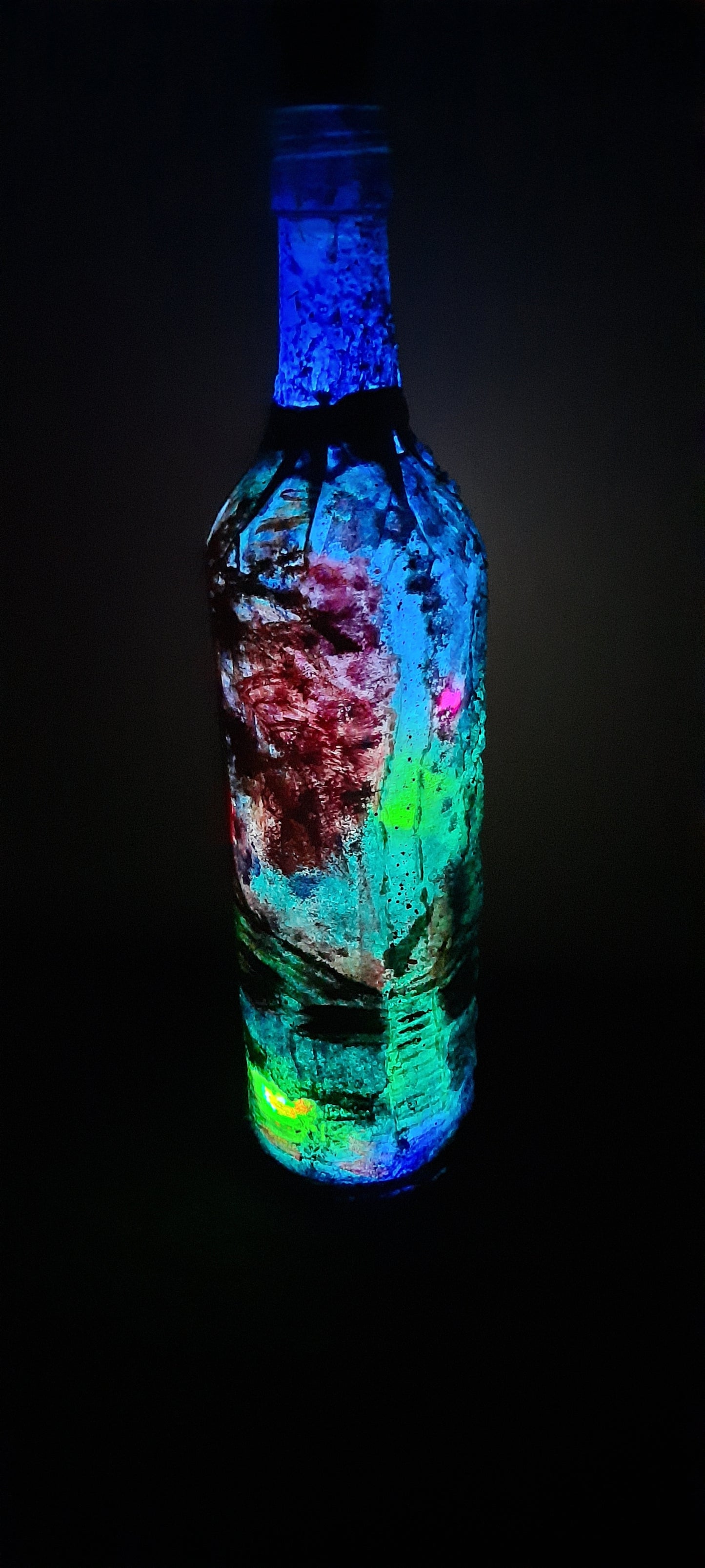 One of a kind battery operated decorative bottles