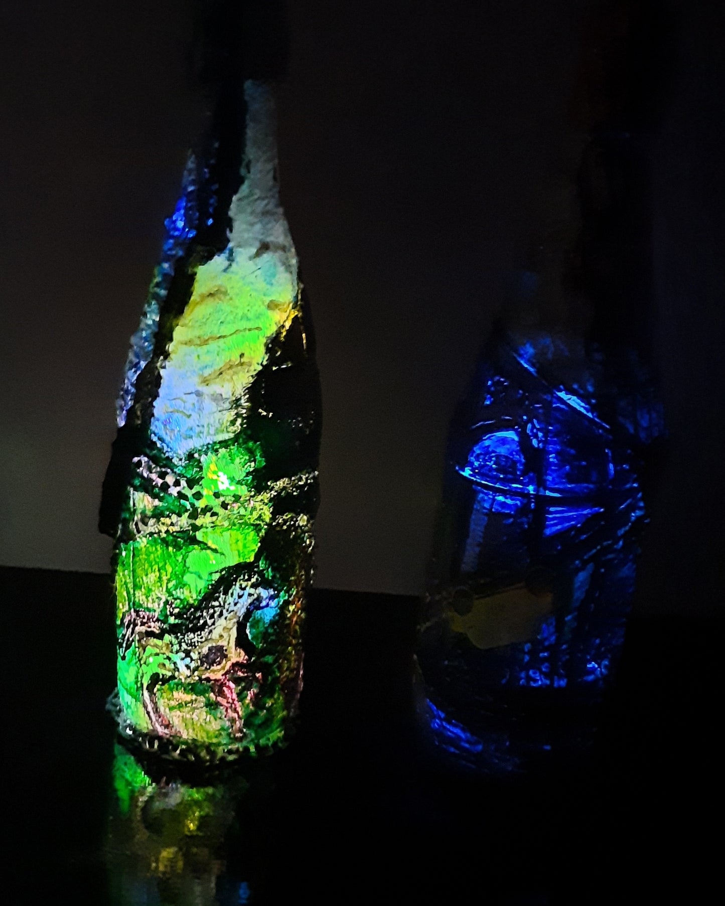 One of a kind battery operated decorative bottles