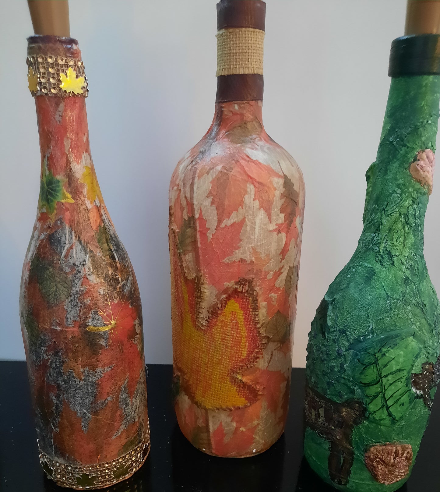 One of a kind battery operated decorative bottles