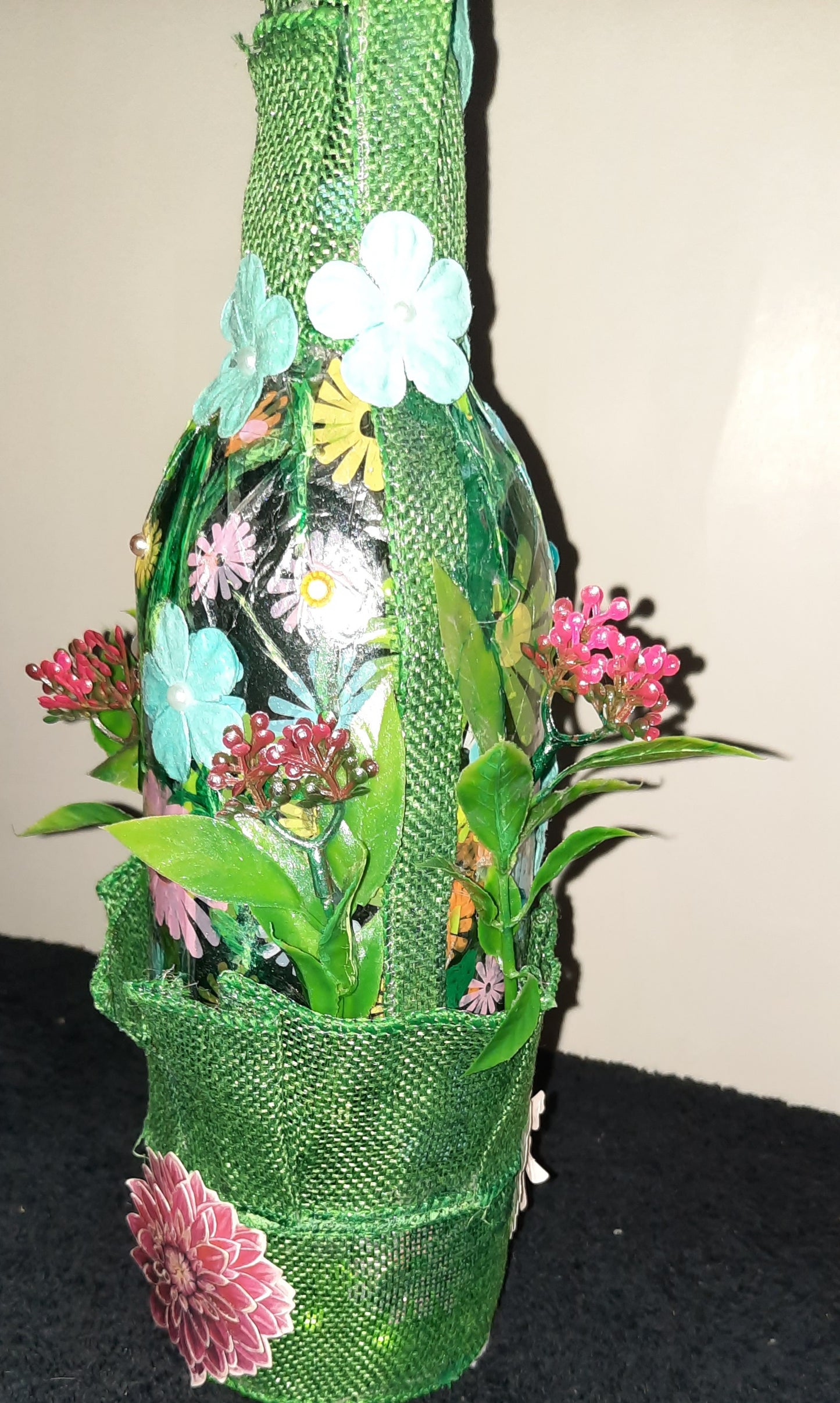 A bottle and spring basket
