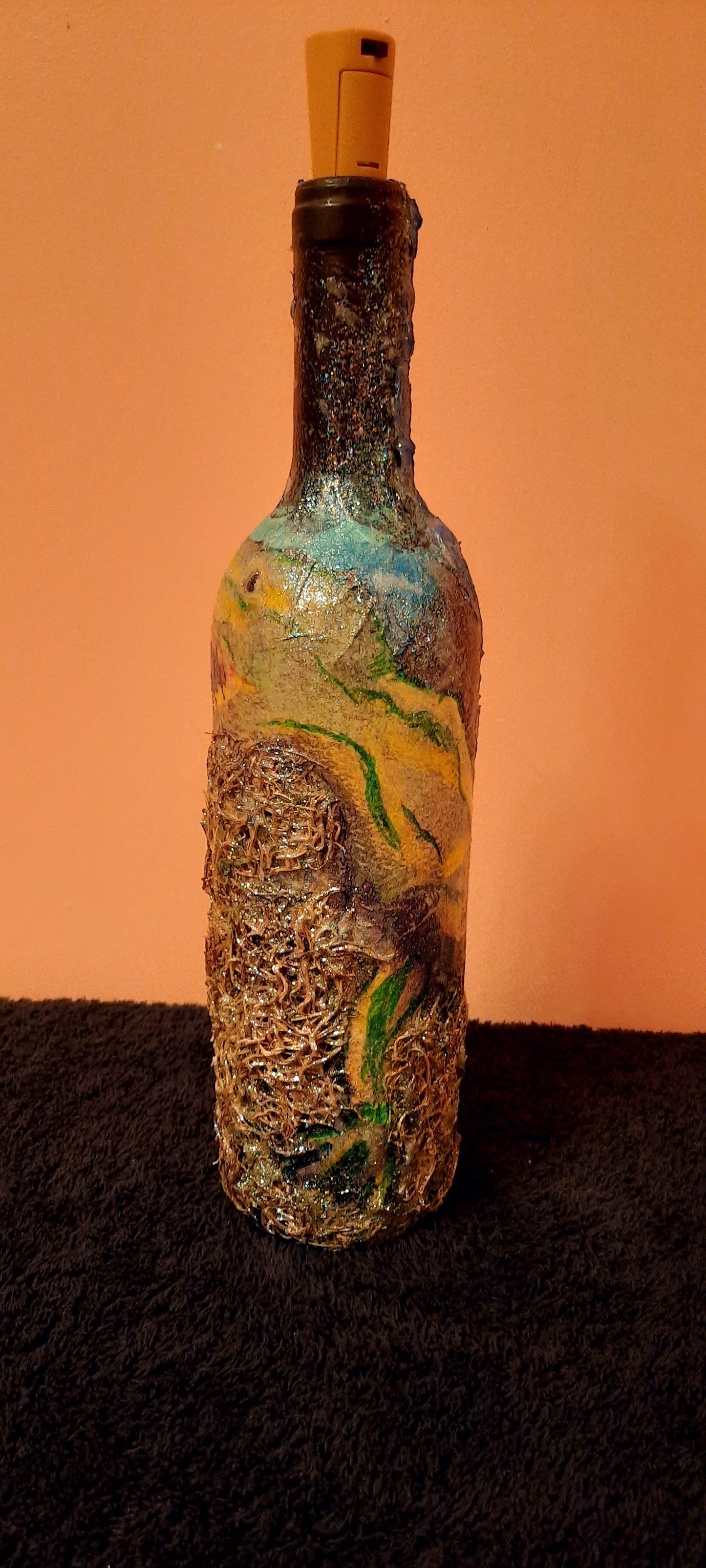 One of a kind battery operated decorative bottles